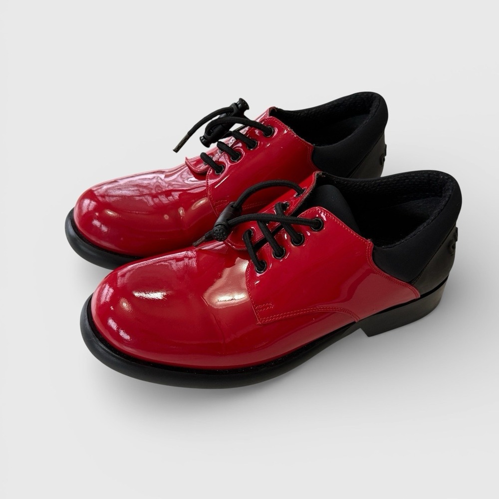 Guess Red Patent Leather Chunky Lug Sole Lace-Up Shoes Club Kid Y2K Women's‎ 8